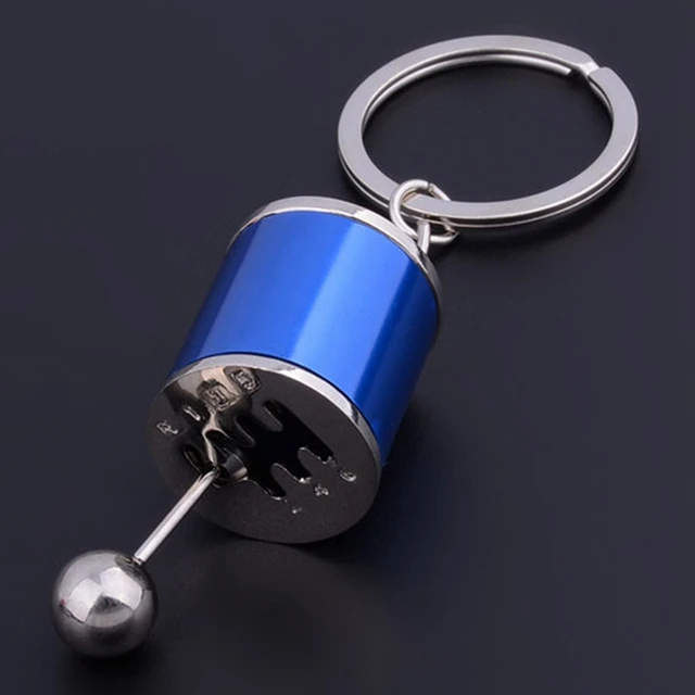 Anti Stress Car Gear Box Key Chain blue