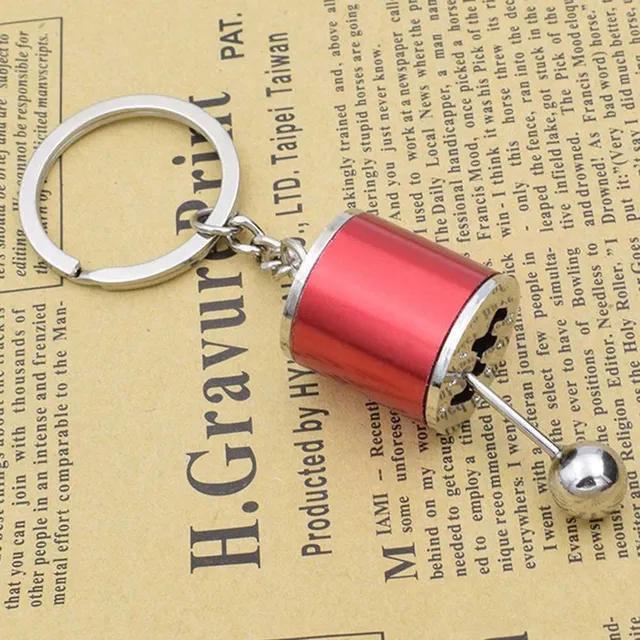 Anti Stress Car Gear Box Key Chain red