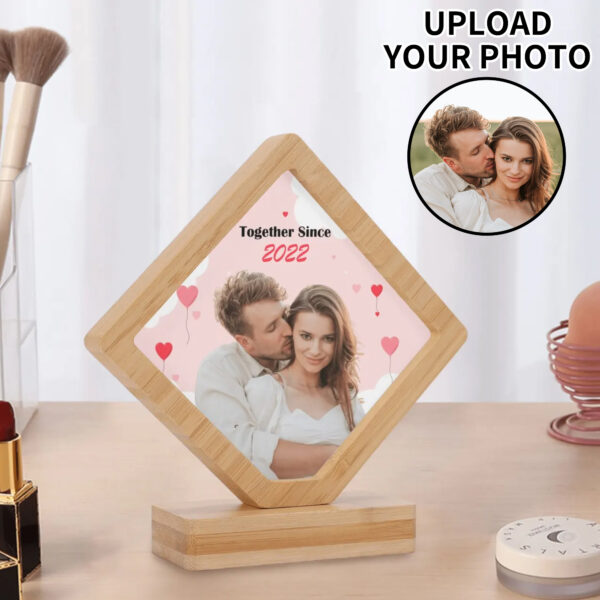 Personalized "Together Since" Wooden Photo Frame with Custom Image for Special Occasions