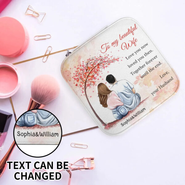 Custom Square Jewelry Organizer with Mirror "To My Beautiful Wife"