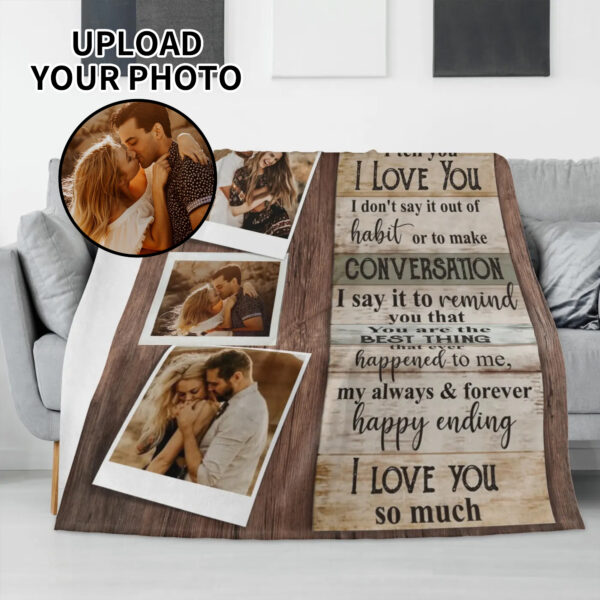 Custom "I Love You" Flannel Blanket - 4 Sizes for Bedroom or Outdoor Use