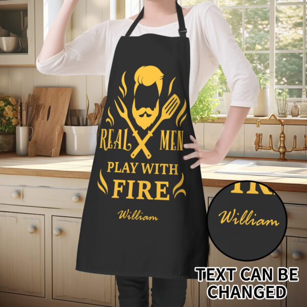 Custom Versatile Apron "Real Men Play With Fire"