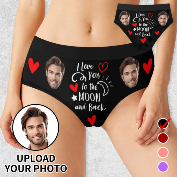 Personalized "I Love You" Women's Mid Waist Briefs with All Over Print Design