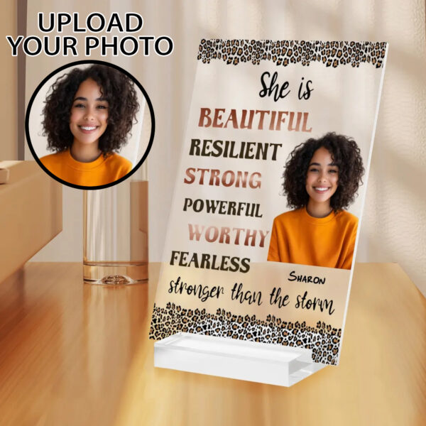 Personalized "She Is" Table Sign Stand For Her