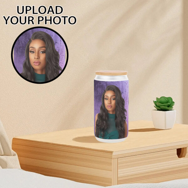 Custom 16oz Glass Cup with Bamboo Lid